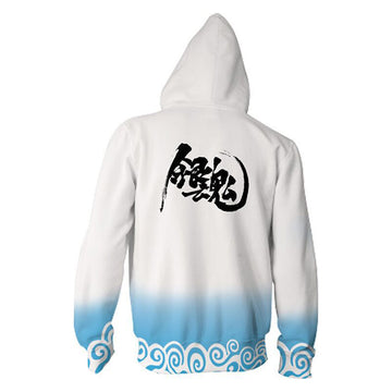 Alma Plateada Gintama Cosplay Sakata Gintoki Sudadera con Cremallera y Capucha para Adultos Unisex